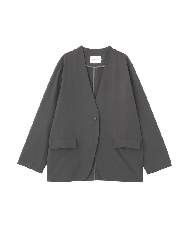 AMERICAN HOLIC 【予約】【マルチ機能】ノーカラージャケット Chacoal Gray
