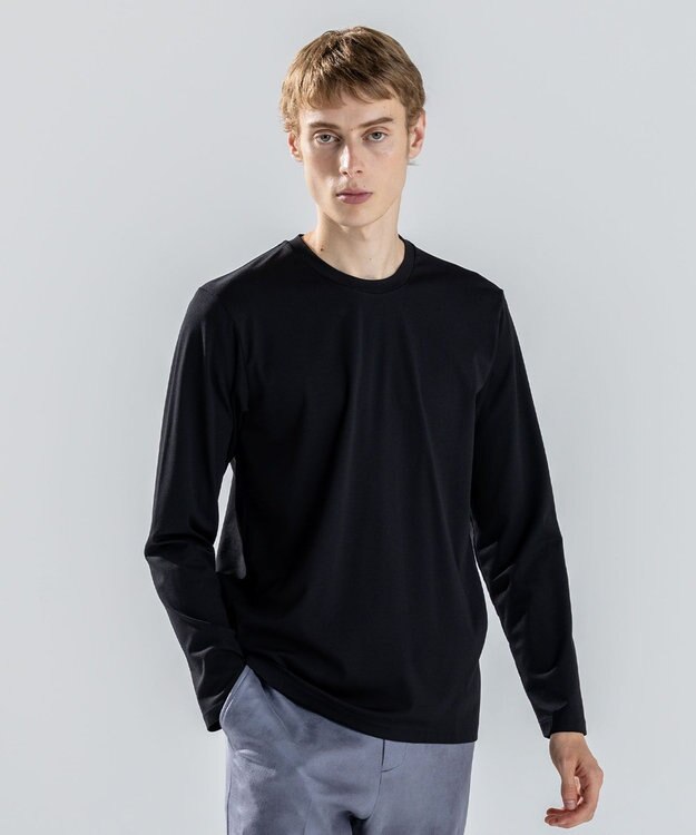 JOSEPH HOMME ハイゲージベアスムース　クルーネック長袖Ｔシャツ ブラック系