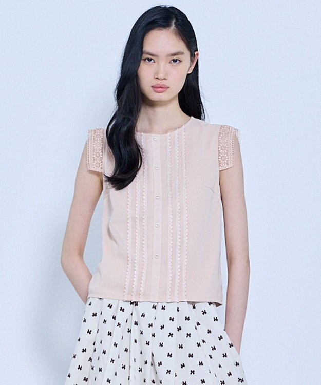 TOCCA VEGA＆STAR LACE ブラウス ピンク系