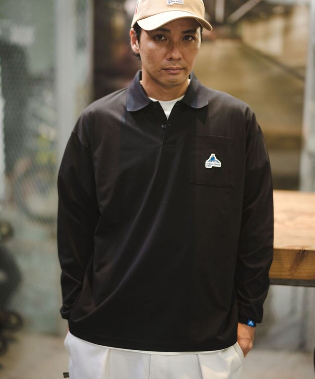 SHARE PARK MENS 【UVケア・吸水速乾・ストレッチ・軽量 】エンブレムポロTシャツ（L・XLサイズ） ブラック系