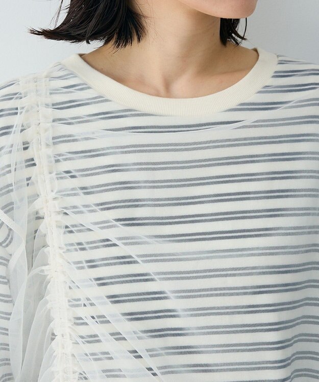 Green Parks シャーリングチュールドッキングプルオーバー Navy