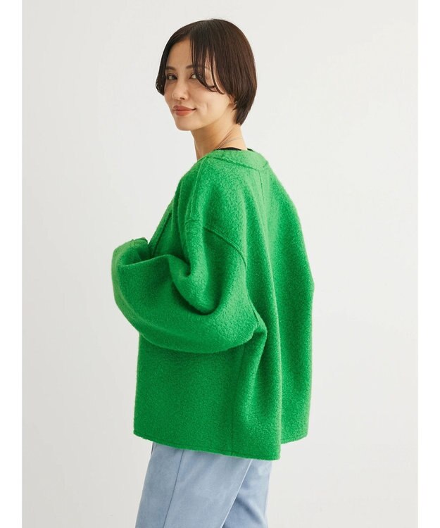 Green Parks ・ＥＬＥＮＣＡＲＥ　ＤＵＥ　ブークレＶネックカーデ Green