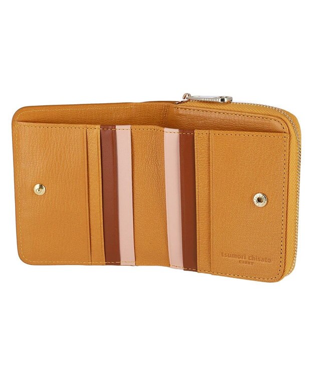 tsumori chisato CARRY ネコおこし ラウンドファスナー2つ折り財布 イエロー
