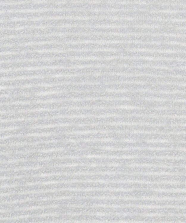 自由区 L 【洗える】ラメボーダー ニット シルバー×シルバー