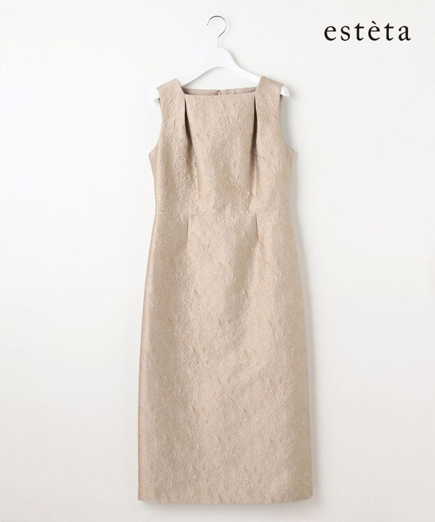 23区 L 【エステータ】シャイニージャカード ワンピース グレージュ系