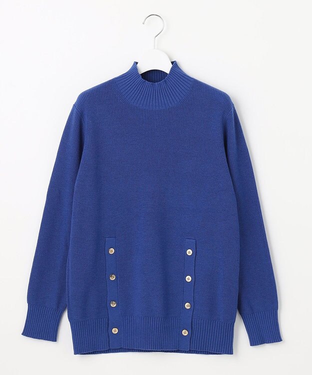 J.PRESS LADIES 【洗える】SEMI WORSTED ハイネック ニット ブルー系