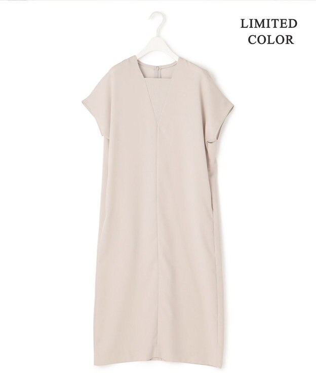 ICB 【接触冷感・UVケア・速乾・洗える】FluidBackSatin レイヤードデザインワンピース トープ系［WEB限定］