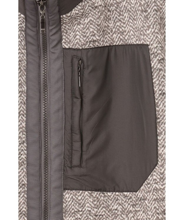 DAKS ツイーディフリース ブルゾン ライトグレー