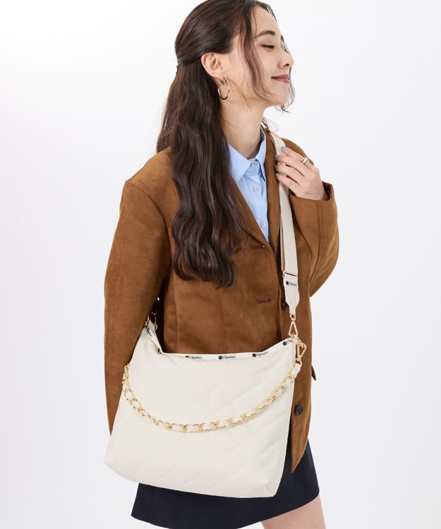 LeSportsac CHAIN MED ZIP SHOULDER/サンドバーチェーンキルト サンドバーチェーンキルト
