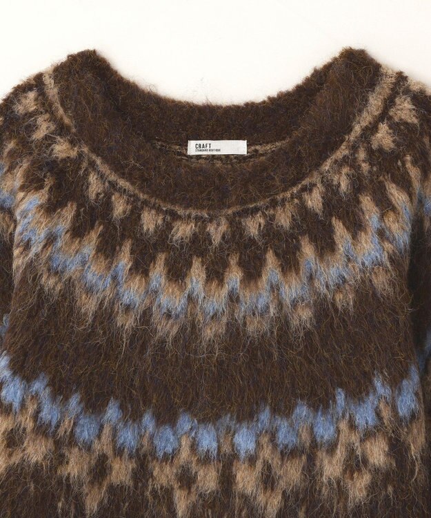 CRAFT STANDARD BOUTIQUE ノルディック起毛ニットプルオーバー Brown