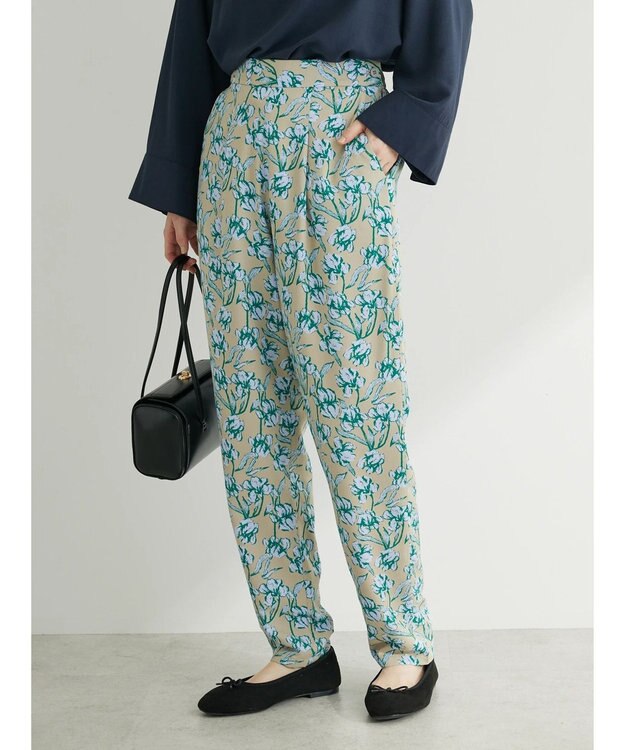 Green Parks Ｂ．レーヨン混プリントパンツ Gray