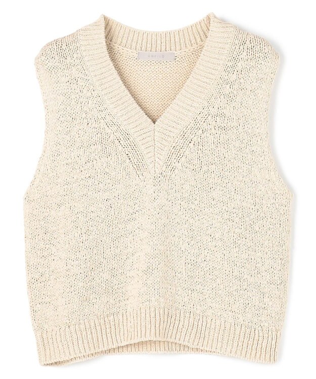 UNFILO テープヤーンニット ベスト グレージュ