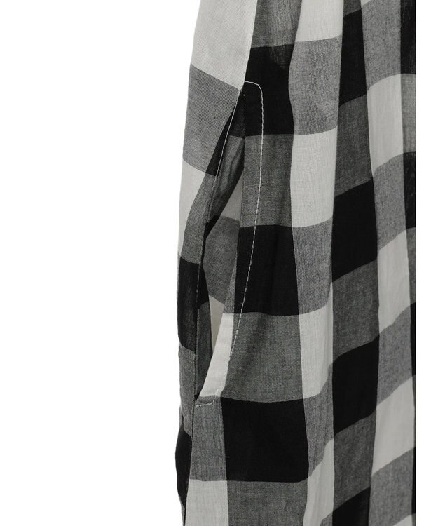 Green Parks インド綿 ギンガムチェックノースリーブワンピース Gingham Check
