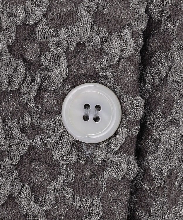 自由区 【カトリエムブーケ】Une forme bosselee ギャザーディテールボタンフロントプルオーバー グレー