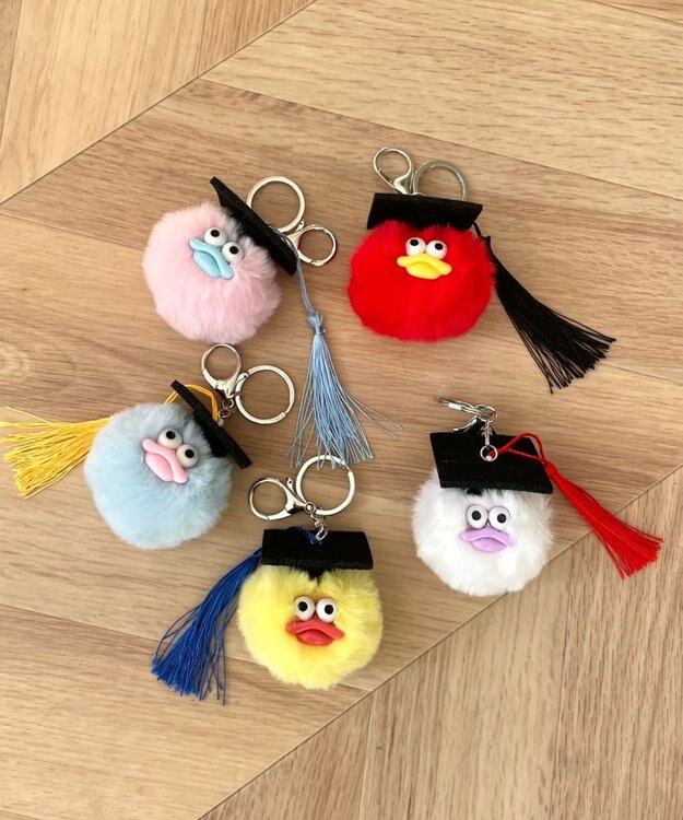 WEGO 卒業おめおめモンスターぬいぐるみキーホルダー サックス