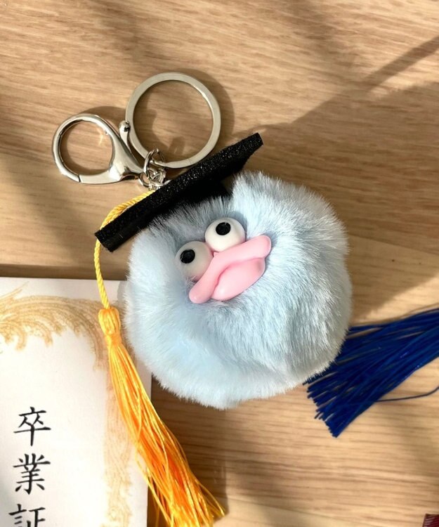 WEGO 卒業おめおめモンスターぬいぐるみキーホルダー サックス