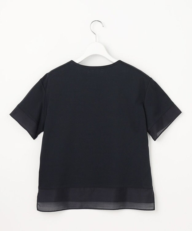 J.PRESS LADIES S 【シーンレスに活躍】コットンスムース シアーデザイン カットソー ネイビー系