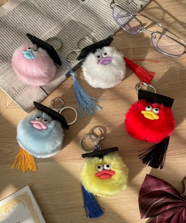 WEGO 卒業おめおめモンスターぬいぐるみキーホルダー サックス