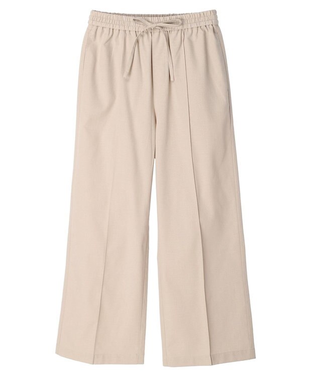 Green Parks 綿麻混イージーワイドパンツ Light Beige