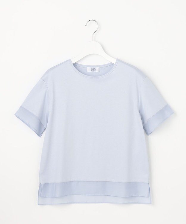 J.PRESS LADIES S 【シーンレスに活躍】コットンスムース シアーデザイン カットソー サックスブルー系