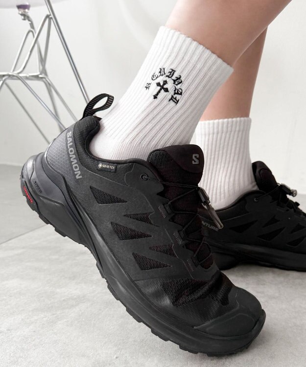 WEGO クロス刺繍ロゴソックス ホワイト