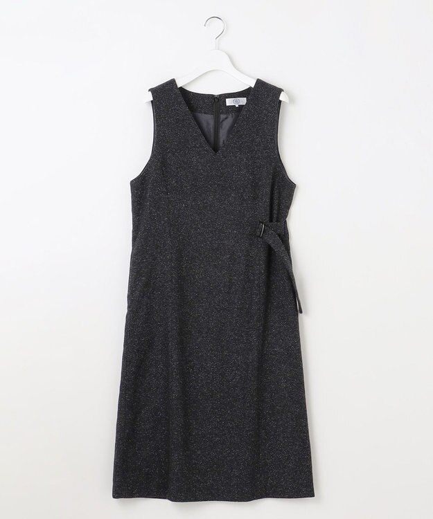 J.PRESS LADIES S シルクネップ ツイード ジャンパースカート グレー系