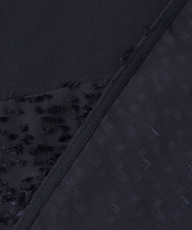 23区 カットジャカードコンビ シアー ブラウス ネイビー系