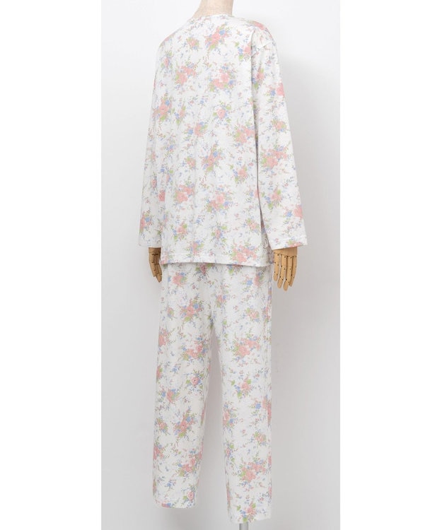 Wing 【パジャマ】　長袖・長ズボン　綿100%　天竺素材　花柄　ウイング／ワコール　EP7083 ピンク