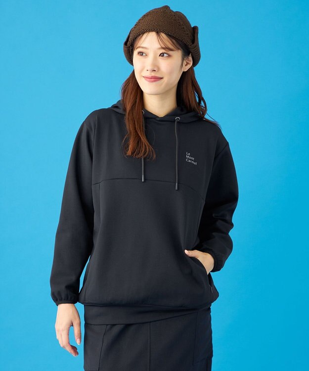 SHARE PARK LADIES 【UVカット・吸水速乾・ストレッチ・軽量・アンチピリング 】ダンボールフードパーカー（S・Mサイズ） ブラック系