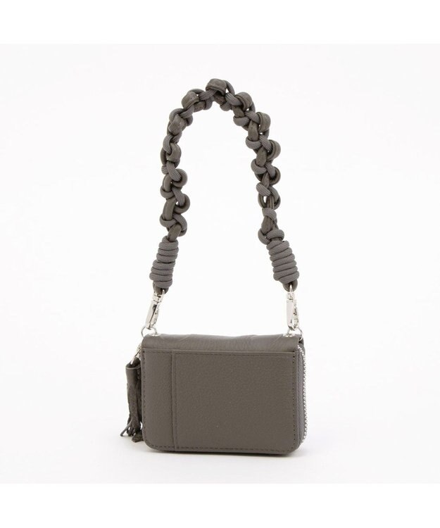 UNBILLION ペルケ perche / ドット型押し・ジャバラチャームウォレットショルダー GY