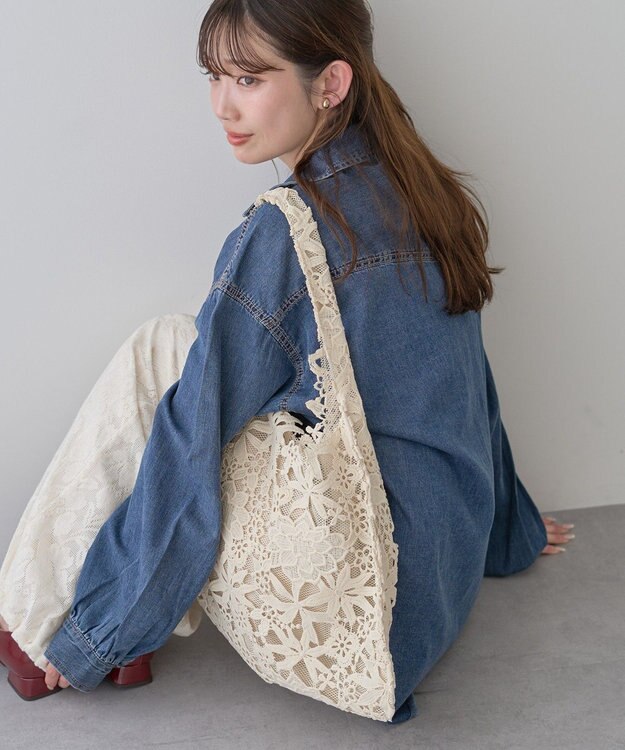 earth music&ecology レースバッグ Ivory