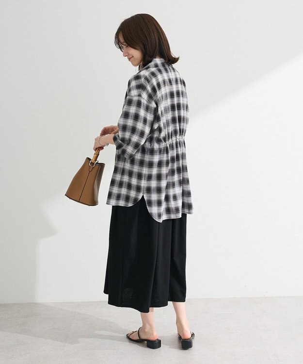 Green Parks チェック５分袖ジャケット Black