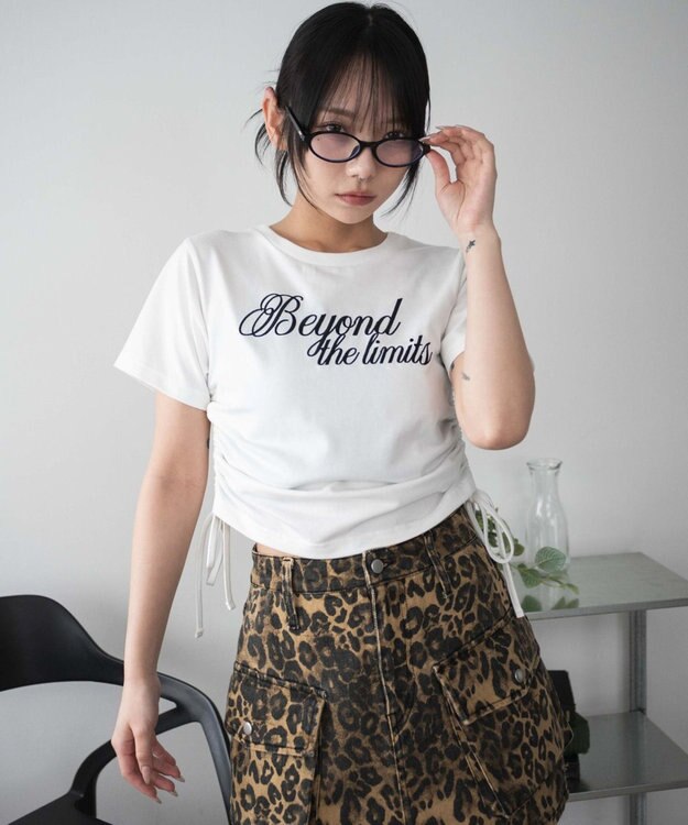 WEGO ロゴサイドドロストちびT ホワイト