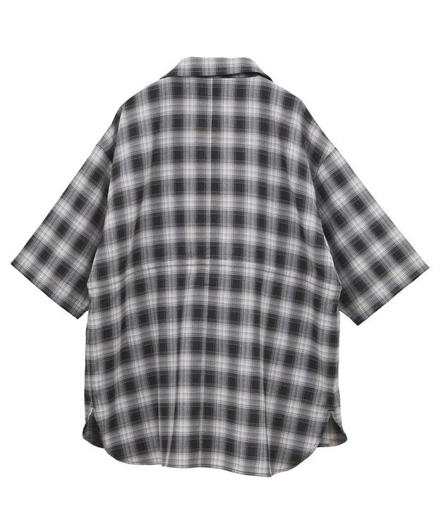 Green Parks チェック５分袖ジャケット Black