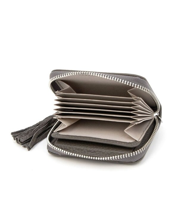 UNBILLION ペルケ perche / ドット型押し・ジャバラチャームウォレットショルダー GY