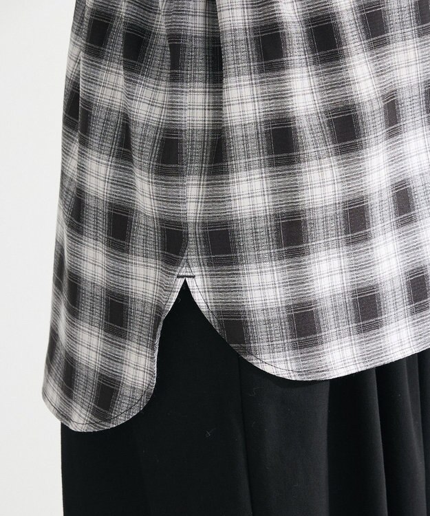 Green Parks チェック５分袖ジャケット Black