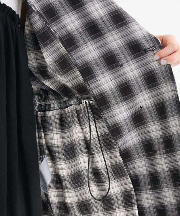 Green Parks チェック５分袖ジャケット Black