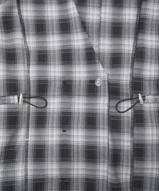 Green Parks チェック５分袖ジャケット Black