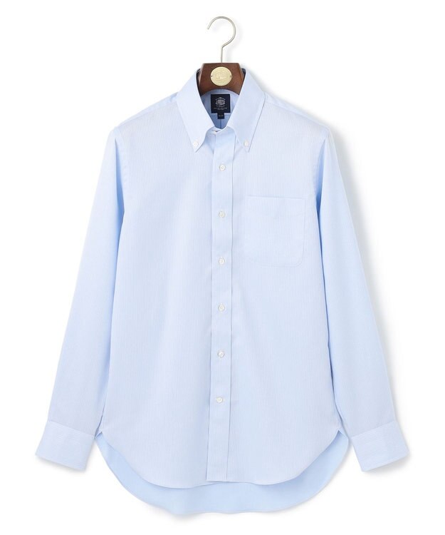 J.PRESS MEN 【PREMIUM PLEATS / 形態安定】スーピマコットンマイクロストライプ シャツ/B.D. サックスブルー系1