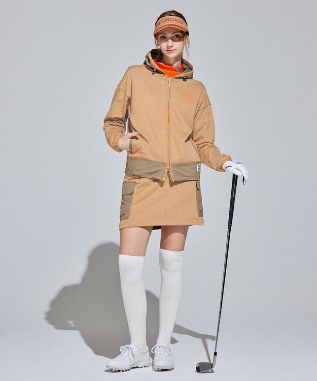PW CIRCULUS 【WOMEN】裏毛ジップアップフーディー ベージュ系