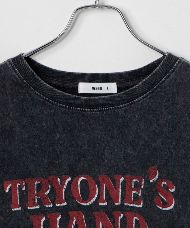 WEGO ヴィンテージウォッシュドロストデザインT スミクロ