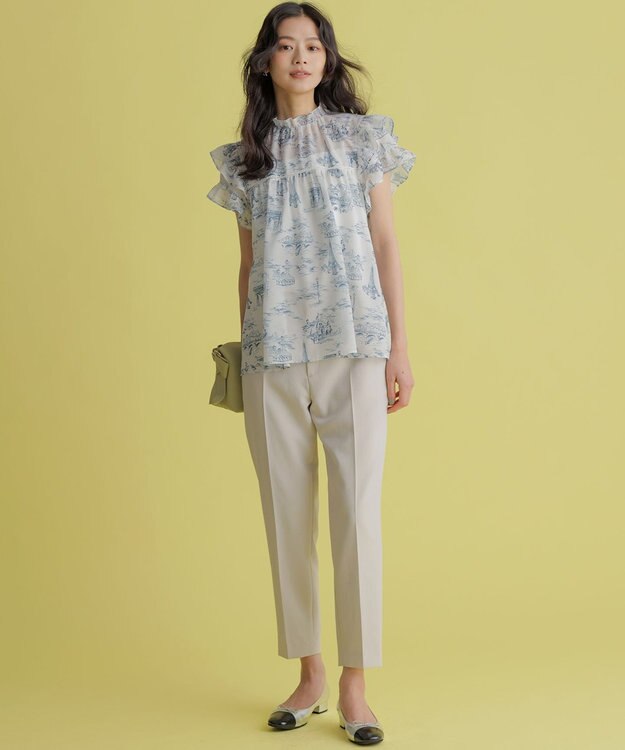 組曲 シュットクロステーパード パンツ サンドベージュ系