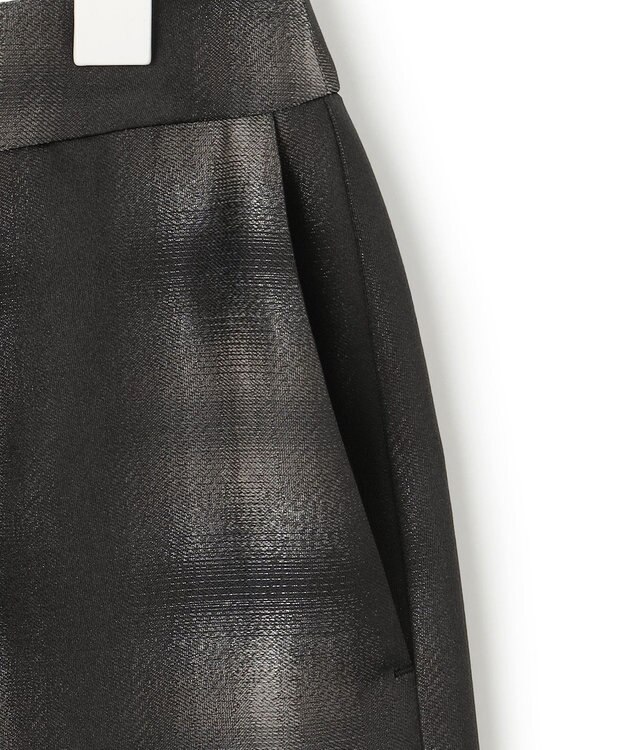 ICB 【洗える】シャイニーオンブレーチェック ストレートスカート ブラック系