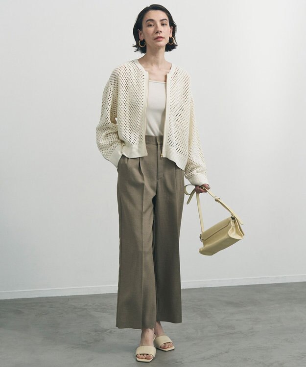 UNFILO 【セットアップ着用可】TENNEN TOUCH タックワイドパンツ カーキ