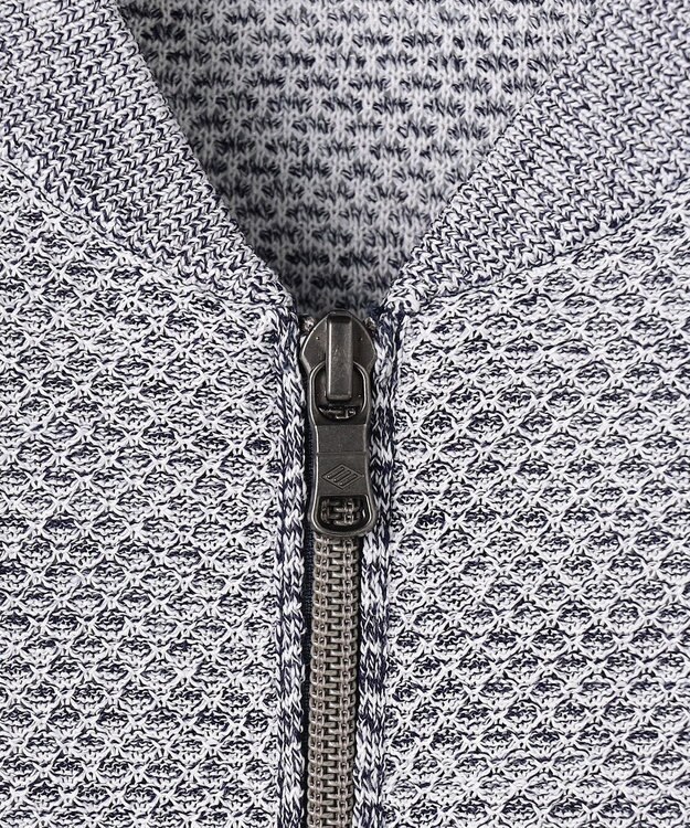 JOSEPH ABBOUD 【イタリア糸×エコ素材・通気性・軽量】スラブギマ×和紙 ニット ブルゾン ブルー系