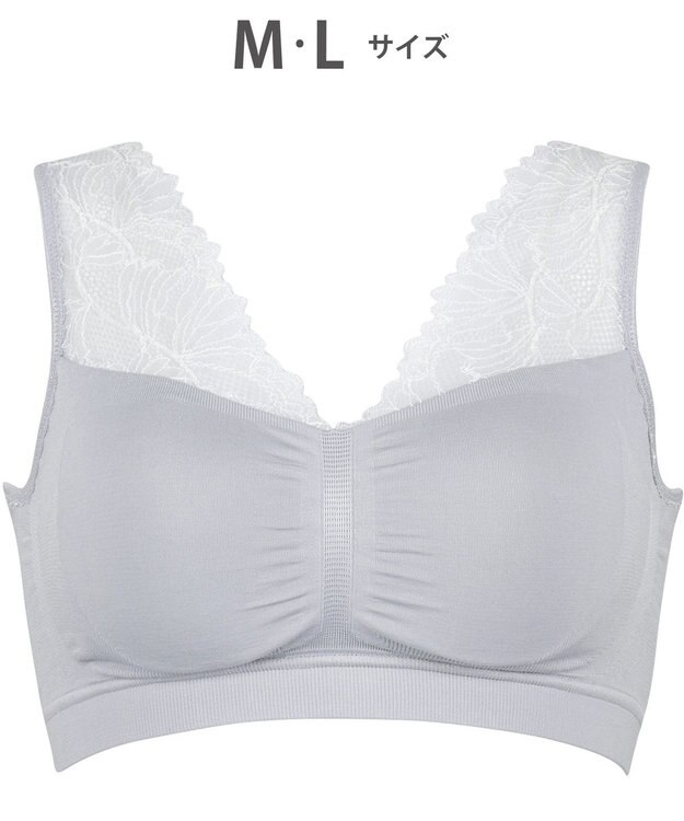 Wing ノンワイヤーブラ　【ナイトアップブラルーム】　寝るとき用ブラ　バストの脇流れを防ぐ　パッド有り　ウイング／ワコール　KB3510 グレー