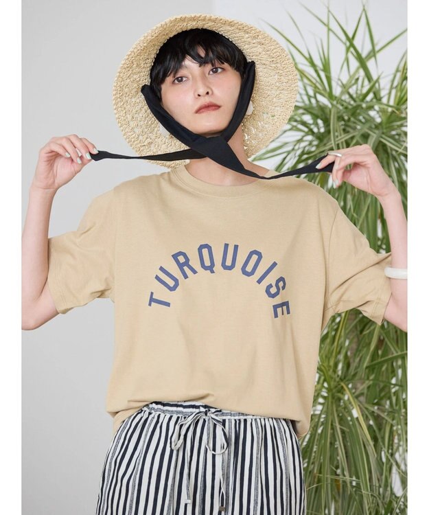 AMERICAN HOLIC ＴＵＲＱＵＯＩＳＥロゴカットプルオーバー Light Beige