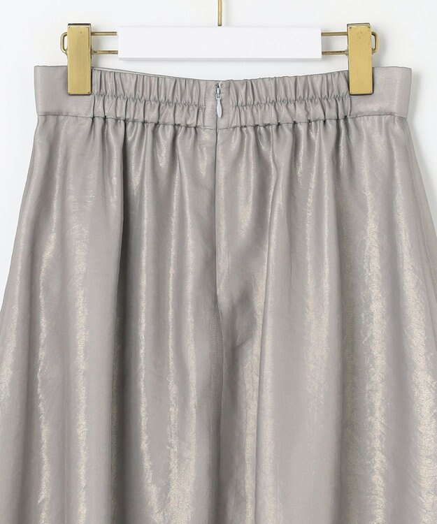 ANY SIS 箔ヴィンテージライクシフォン スカート ライトグレー