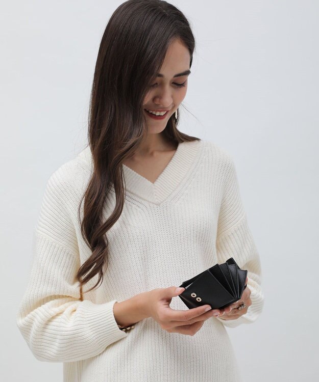 style code 【PADMA/パドマ】ベルトデザイン　シュリンクレザーカードケース ブラック×キャメル