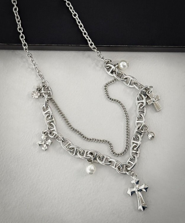 WEGO Lマルチチャームダブルネックレス 柄4